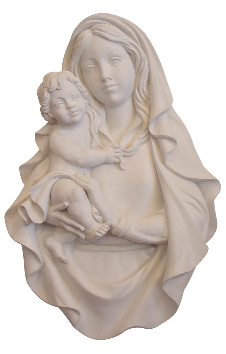 Madonna Raffaelo with Child Relief Wall Statue