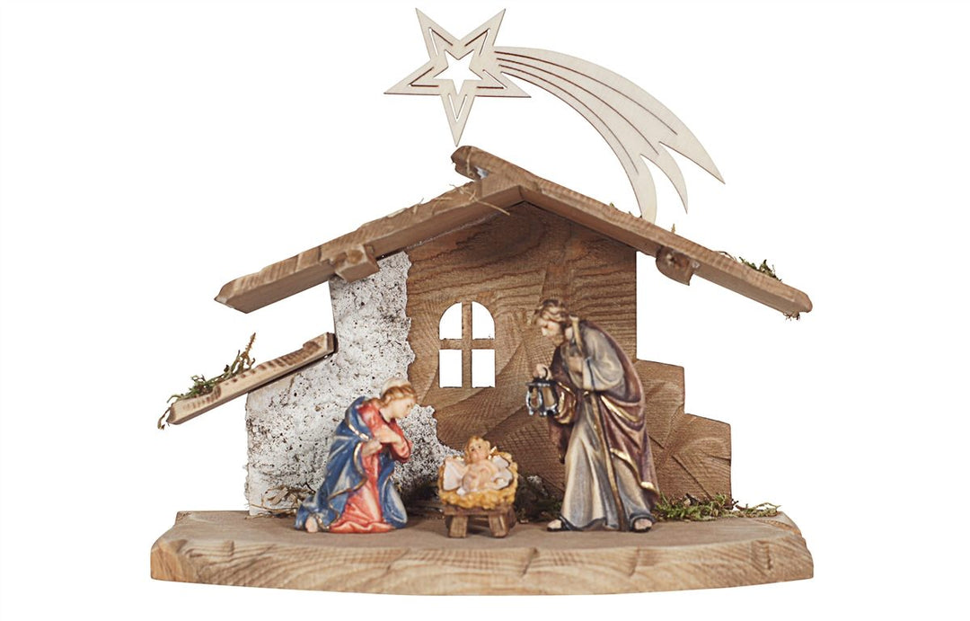 Rainell Nativity sets - Tyrol Stable for Holy Family with Comet 4, 5 or 9 Piece Sets