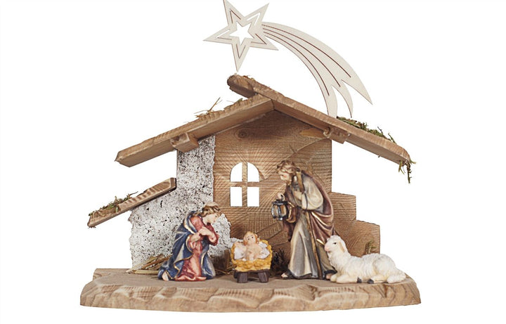 Rainell Nativity sets - Tyrol Stable for Holy Family with Comet 4, 5 or 9 Piece Sets
