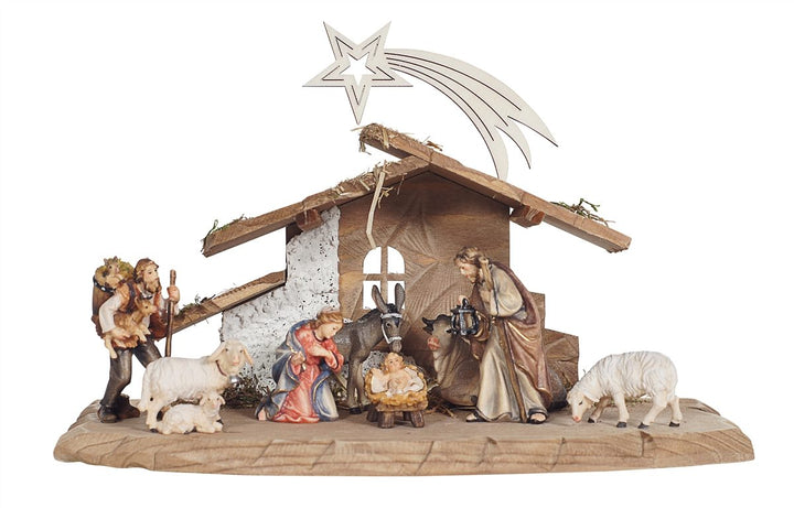 Rainell Nativity sets - Tyrol Stable for Holy Family with Comet 4, 5 or 9 Piece Sets