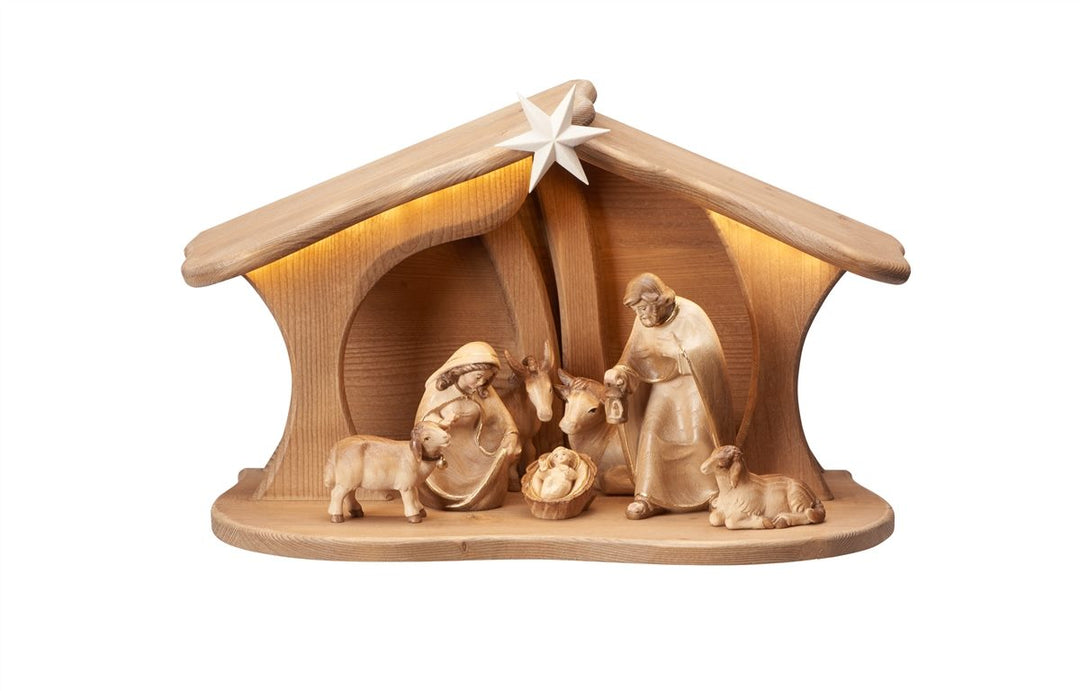 PEMA Lighted Nativity Set Stable Luce for Holy Family 5 or 9 Piece Sets
