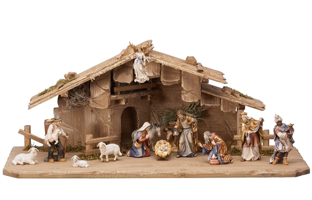 Mahlknecht Nativity sets - Stable Holy Night 14 or 15 Piece Sets