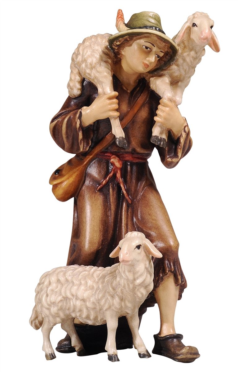 Kostner Nativity Scene Shepherd with two sheep Figurine