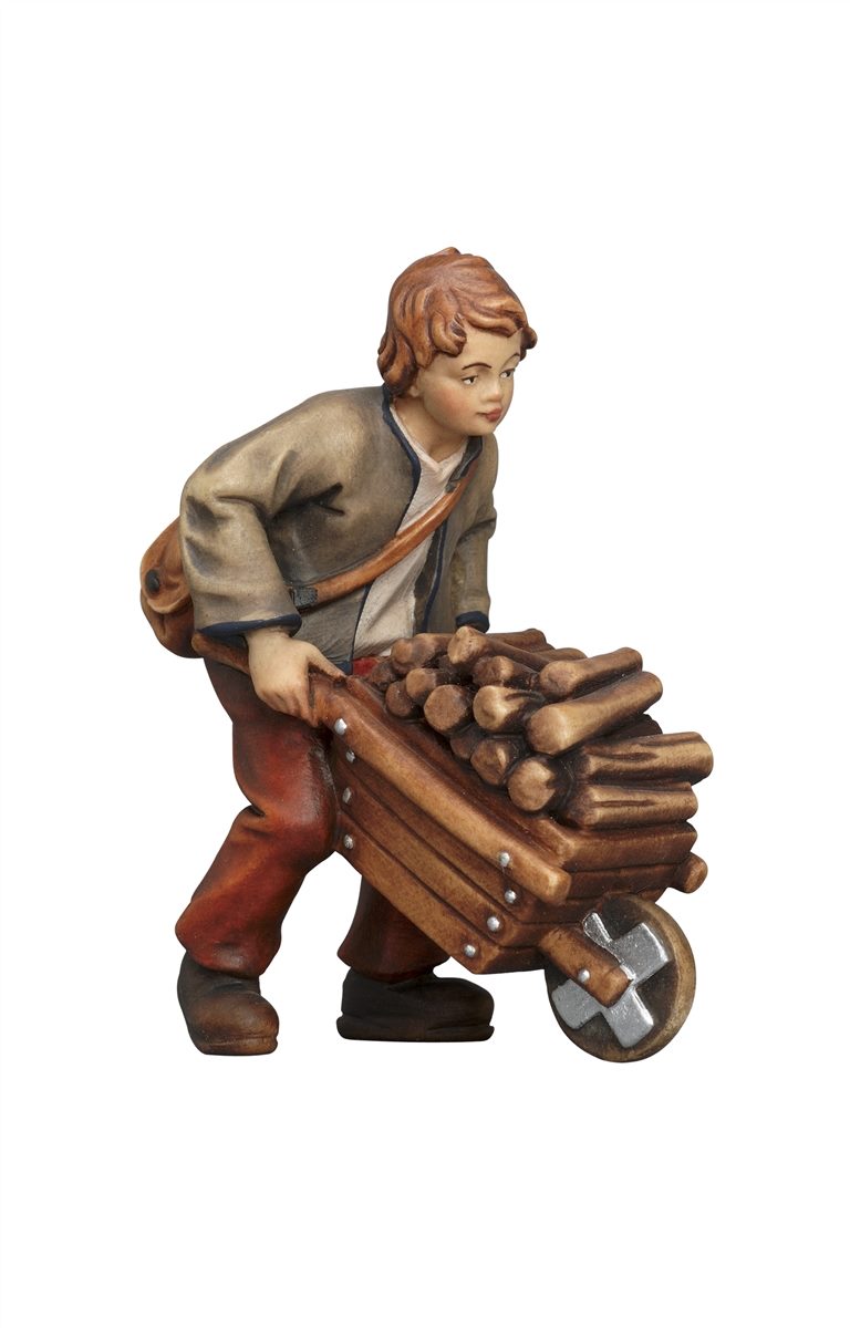 Kostner Nativity Scene Boy with wheelbarrow figurine 5" Scale One Available Ready to Ship