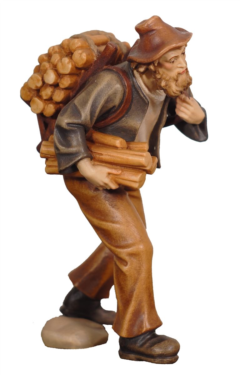 Kostner Nativity Scene Shepherd with wood figurine 5" One Available Ready to Ship