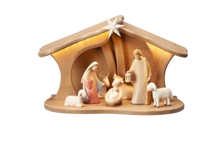 Leonardo Nativity Set Stable Luce for Holy Family Lighted 5, 9 and 20 Piece Sets