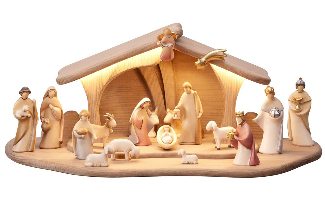 Leonardo Nativity Set Stable Luce for Holy Family Lighted 5, 9 and 20 Piece Sets