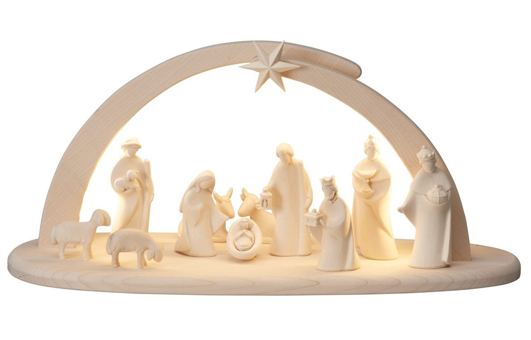 Leonardo Nativity sets - Stable Leonardo with Lighting 9, 13, 16 and 21 Piece Sets
