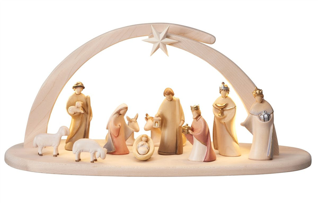 Leonardo Nativity sets - Stable Leonardo with Lighting 9, 13, 16 and 21 Piece Sets