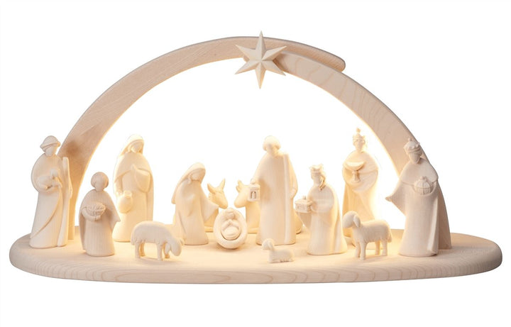 Leonardo Nativity sets - Stable Leonardo with Lighting 9, 13, 16 and 21 Piece Sets