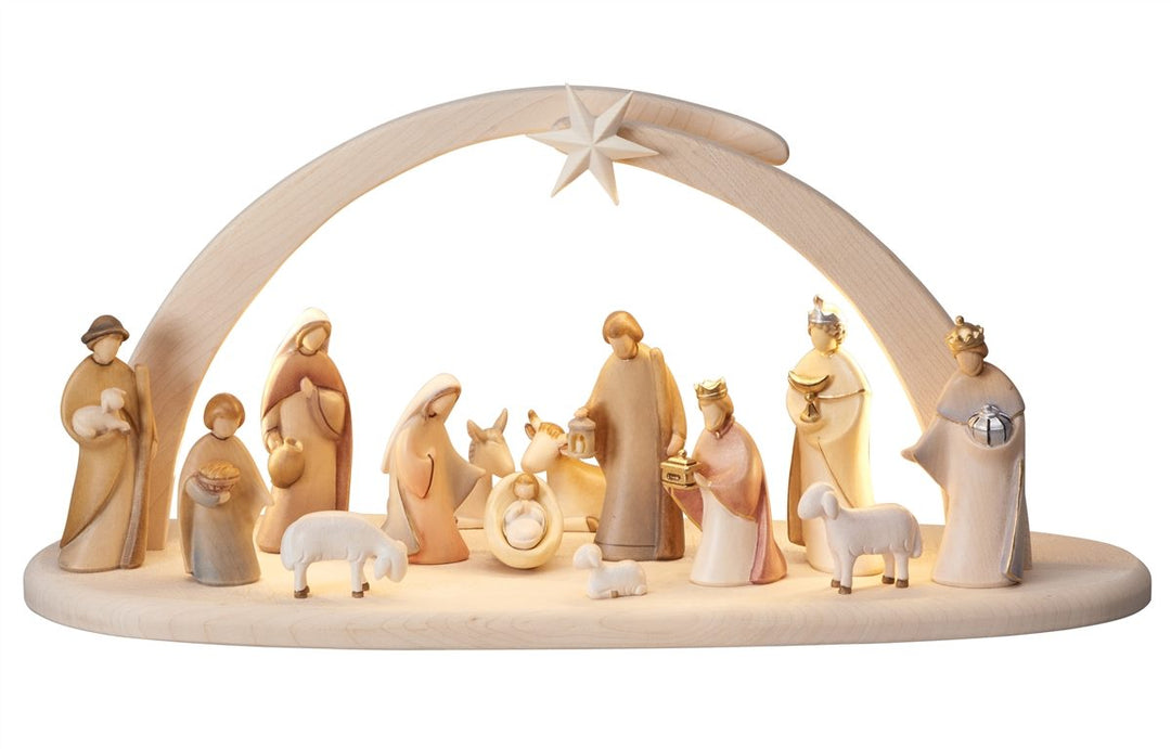 Leonardo Nativity sets - Stable Leonardo with Lighting 9, 13, 16 and 21 Piece Sets
