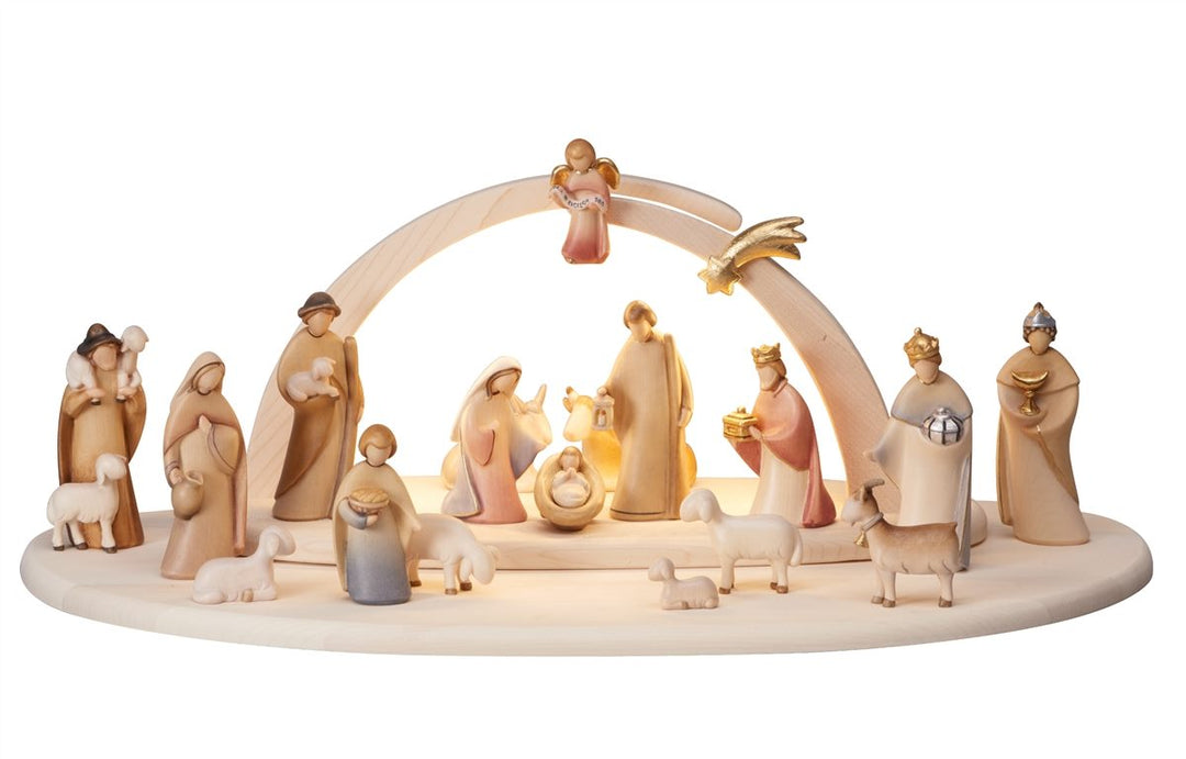 Leonardo Nativity sets - Stable Leonardo with Lighting 9, 13, 16 and 21 Piece Sets