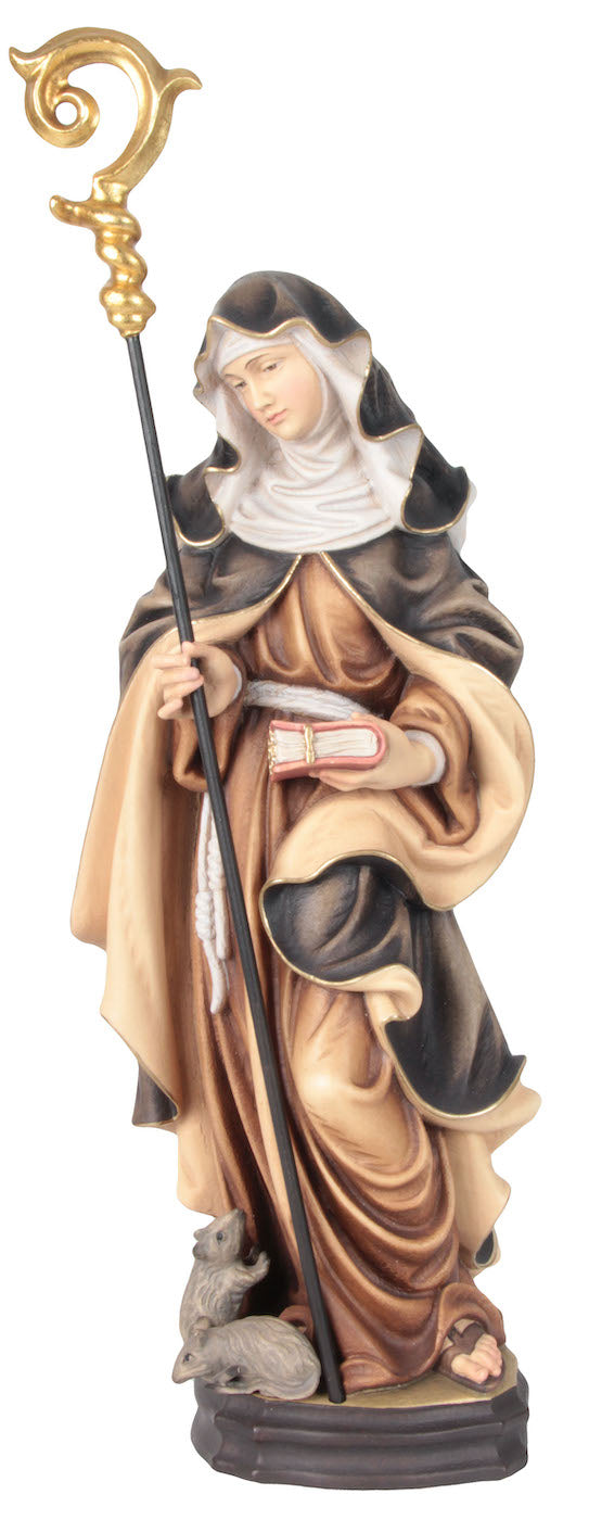 Saint Gertrude of Nivelles Figurine – Italian Wood Carvings