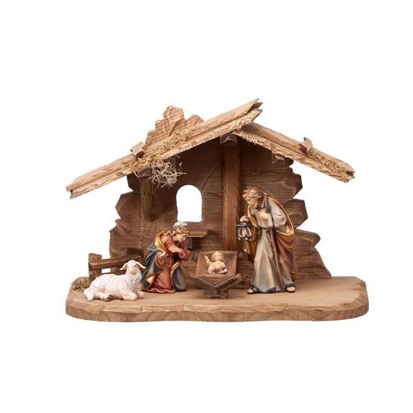 Complete Nativity Scene cheapest Set Wood Hut with 6