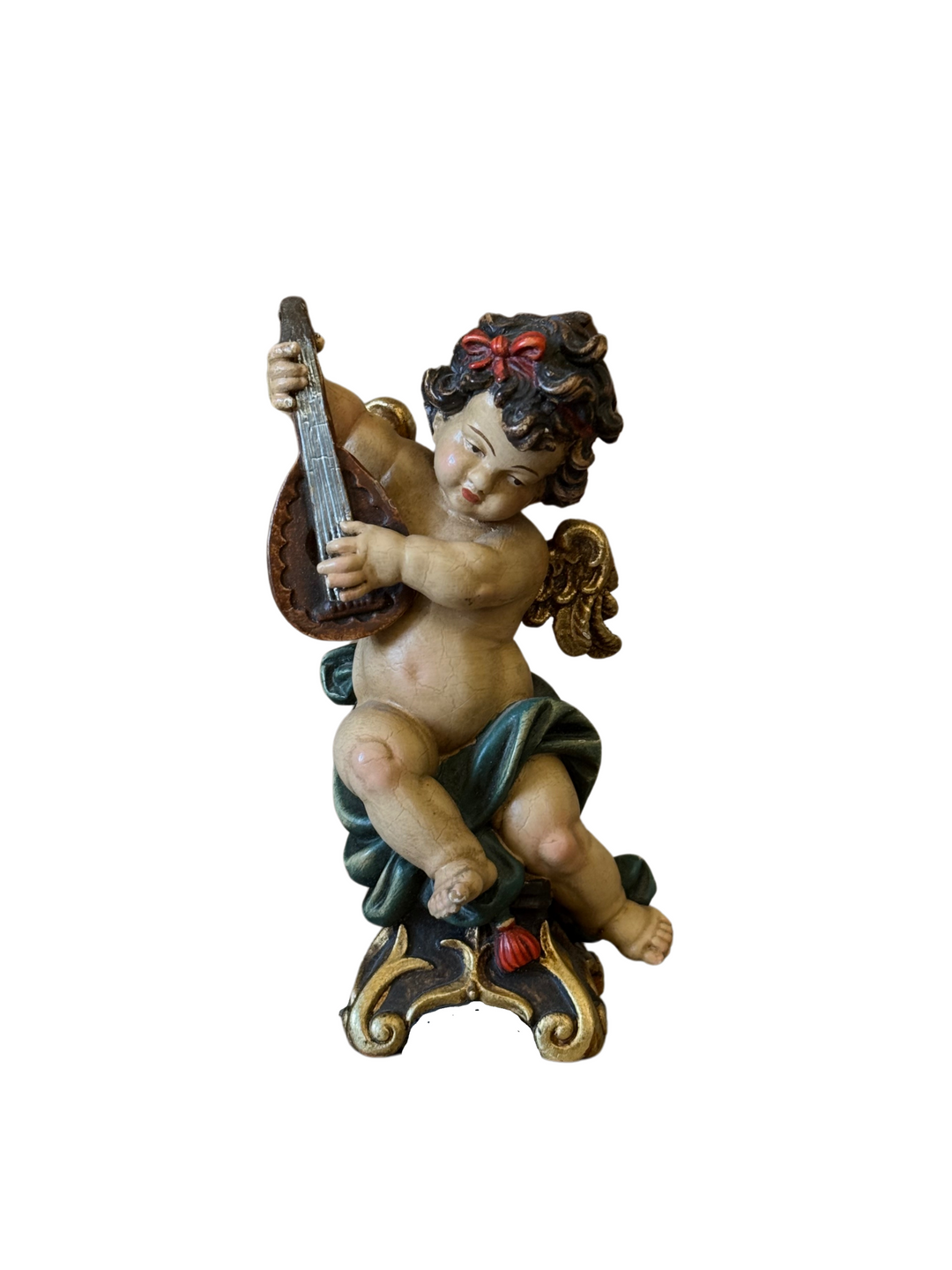 Reichberger Angel on console playing Mandolin Sculpture 5.5"  One Available Ready to Ship