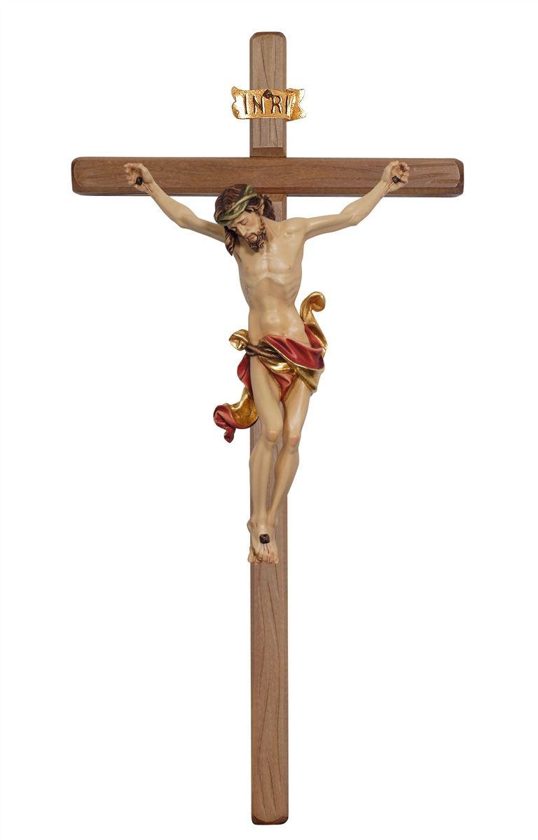 Leonardo Corpus on straight Beam Dark Stained Cross
