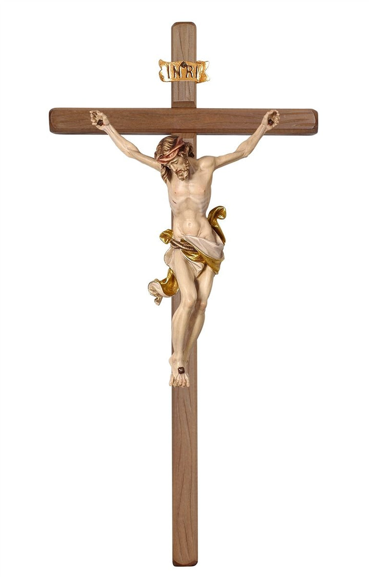 Leonardo Corpus on straight Beam Dark Stained Cross