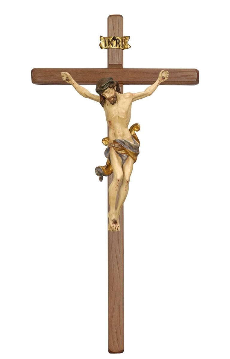 Leonardo Corpus on straight Beam Dark Stained Cross