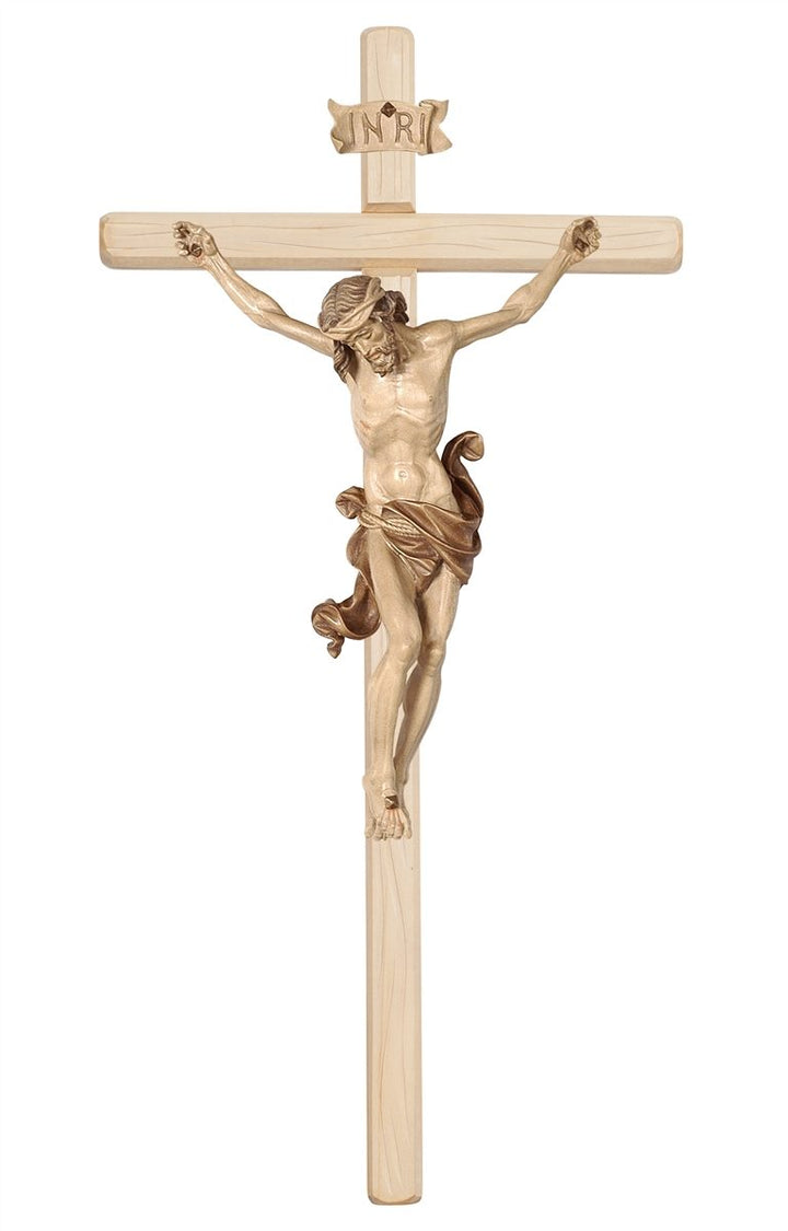 Leonardo Corpus on straight Beam Light Stained Cross