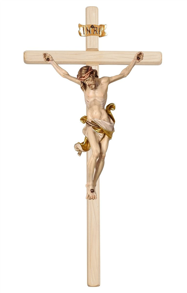 Leonardo Corpus on straight Beam Light Stained Cross