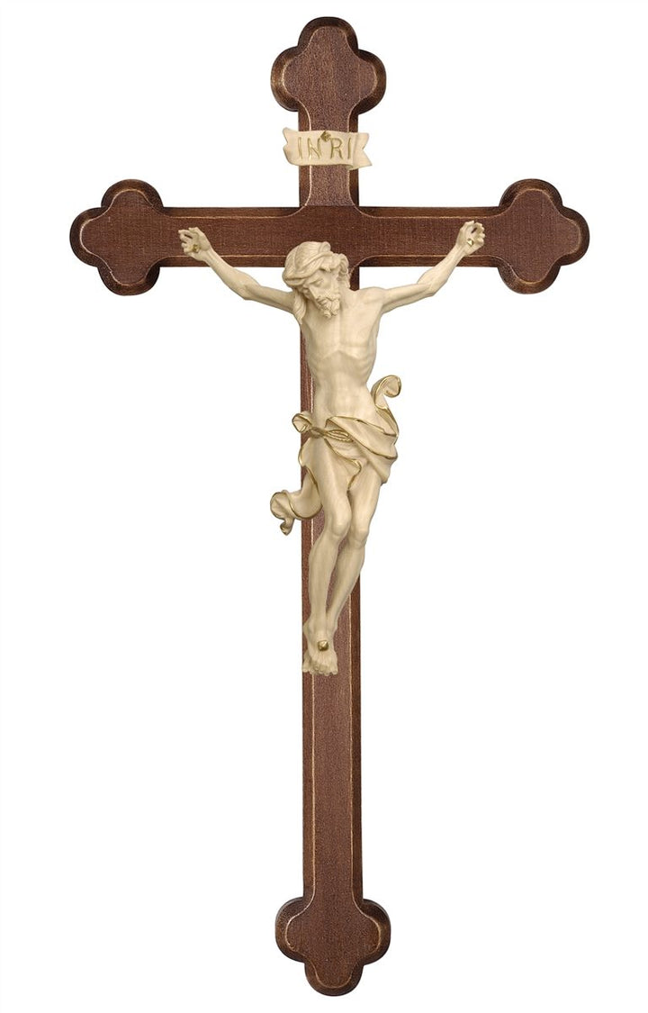 Leonardo Corpus on Baroque Dark Stained Cross