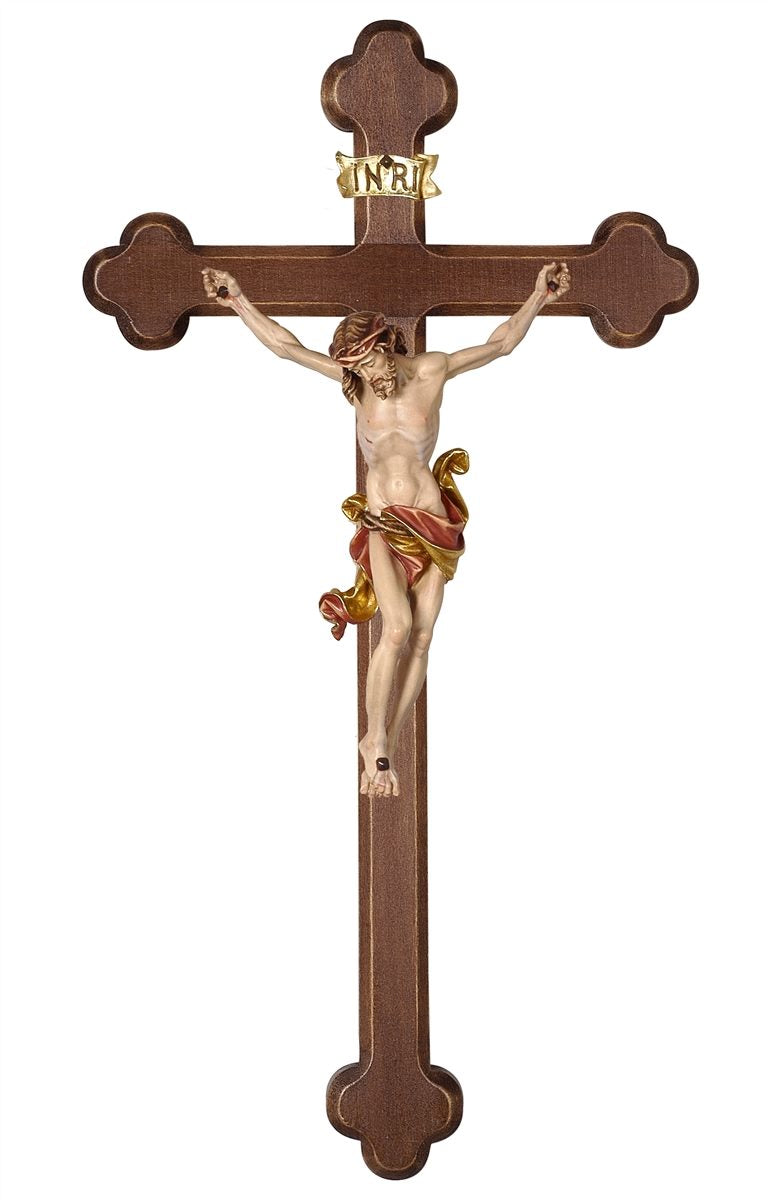 Leonardo Corpus on Baroque Dark Stained Cross