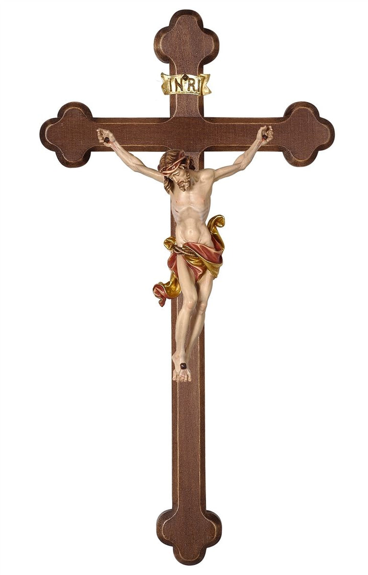 Leonardo Corpus on Baroque Dark Stained Cross