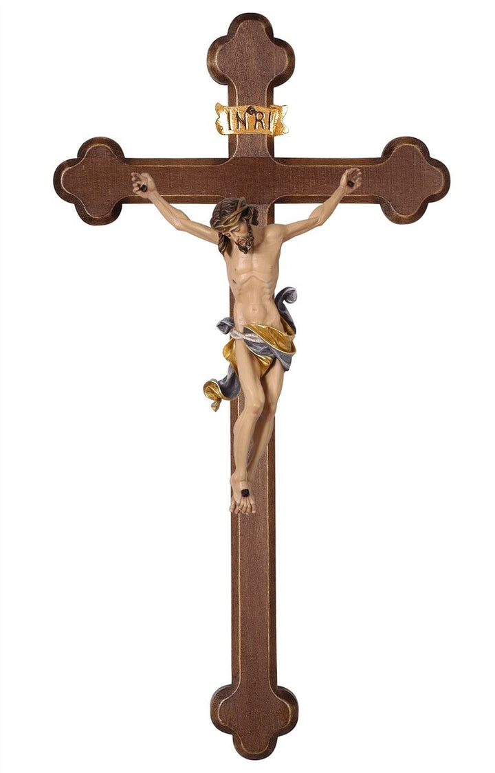 Leonardo Corpus on Baroque Dark Stained Cross