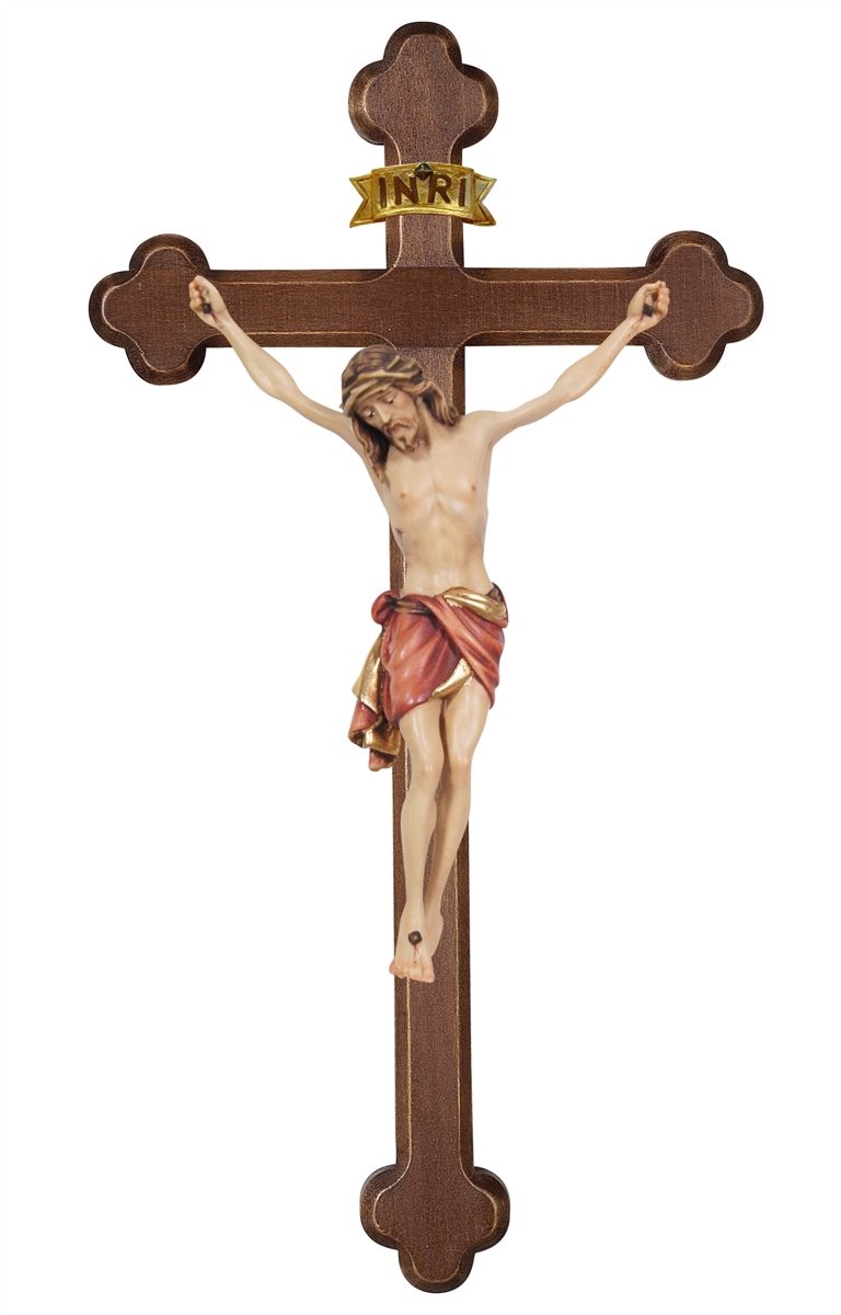 Siena Corpus on Dark Stained Baroque Cross