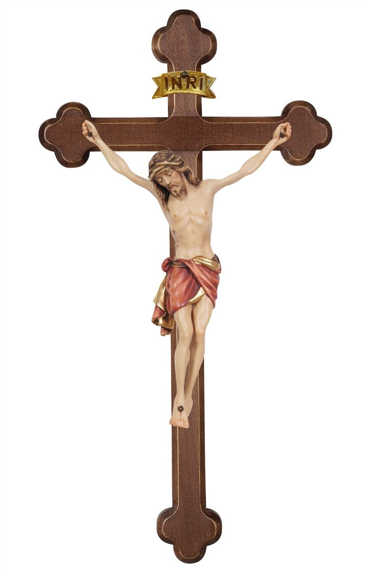 Siena Corpus on Dark Stained Baroque Cross