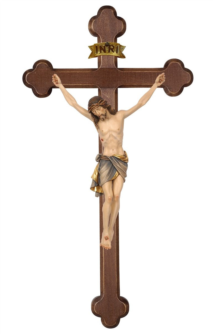 Siena Corpus on Dark Stained Baroque Cross