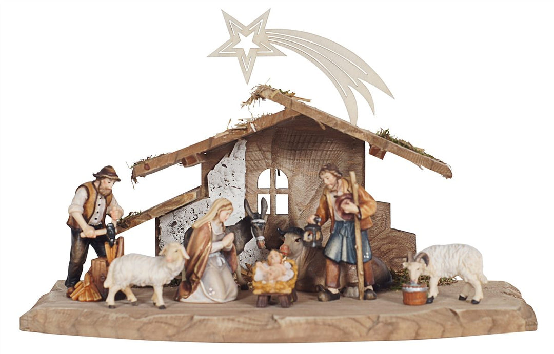 Heimatland Nativity sets - Tyrol stable for the Holy Family with Comet 4, 5 or 9 Piece sets
