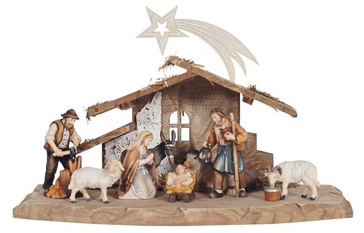 Heimatland Nativity sets - Tyrol stable for the Holy Family with Comet 4, 5 or 9 Piece sets