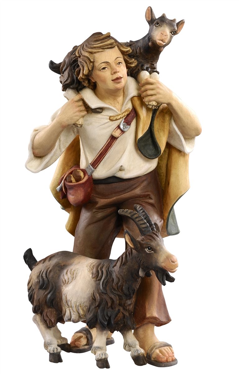 Kostner Nativity Scene Shepherd with Two Goats Figurine