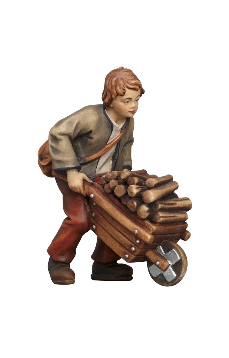 Kostner Nativity Scene Boy with wheelbarrow figurine