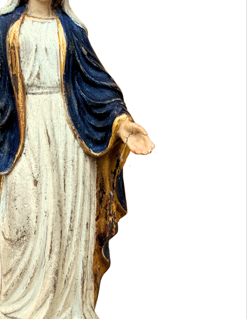Our Lady of Grace Statue (Model I) 7.5" Antique Painted Refurbished In Stock and Ready To Ship