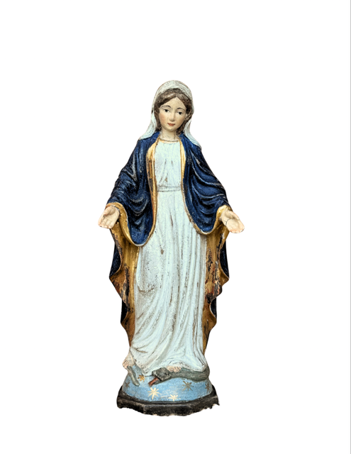 Our Lady of Grace Statue (Model I) 7.5" Antique Painted Refurbished In Stock and Ready To Ship