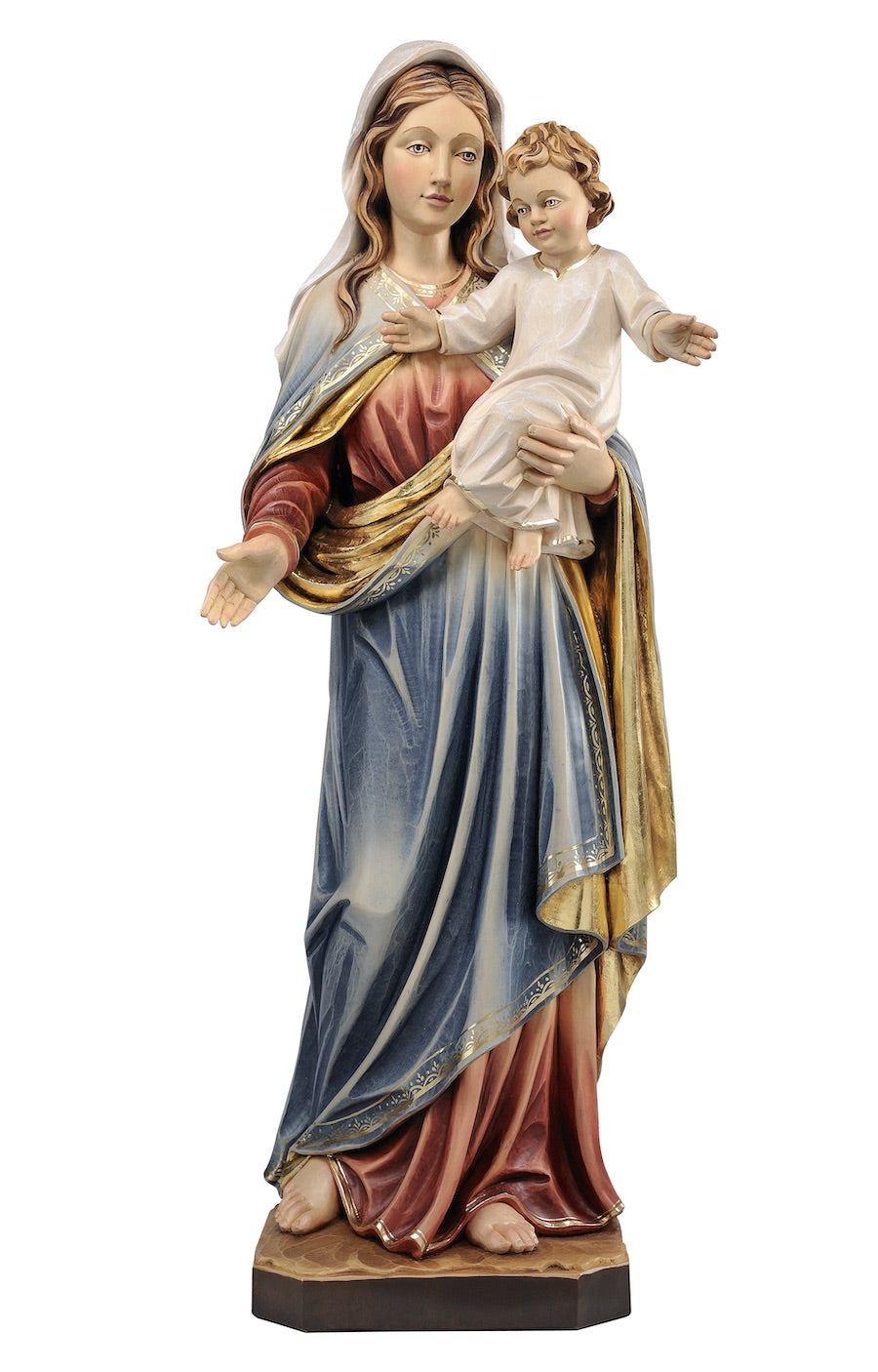 Pema Madonna with Infant Jesus Statue (Model II) Italian Wood Carvings