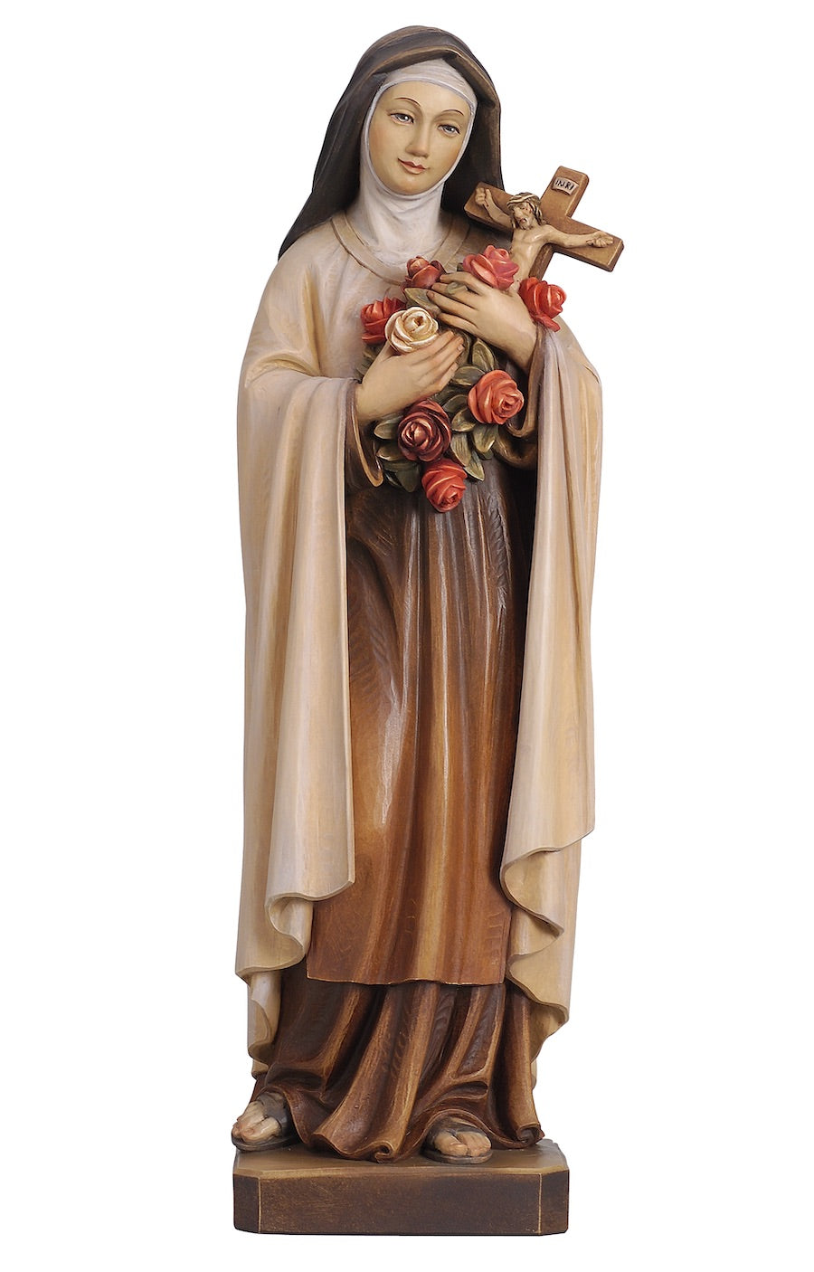 Statue of offers Our Lady of Einsiedeln, carved in valgardena wood and hand-decorated with Italian handicraft production