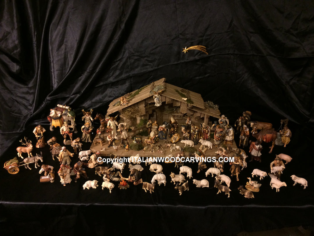 Complete Kostner Nativity Scene with large stable (5")
