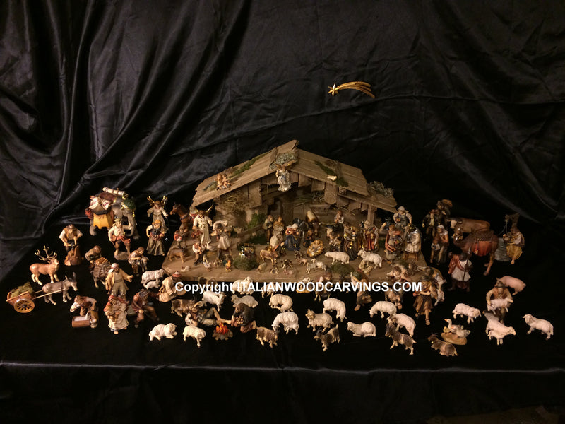 Complete Kostner Nativity Scene with large stable (5")