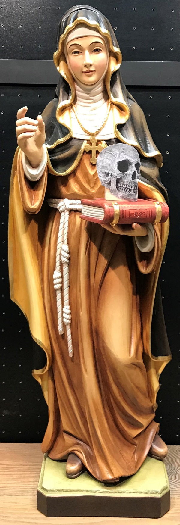 St Saint Rosalia with Skull Figurine Statue