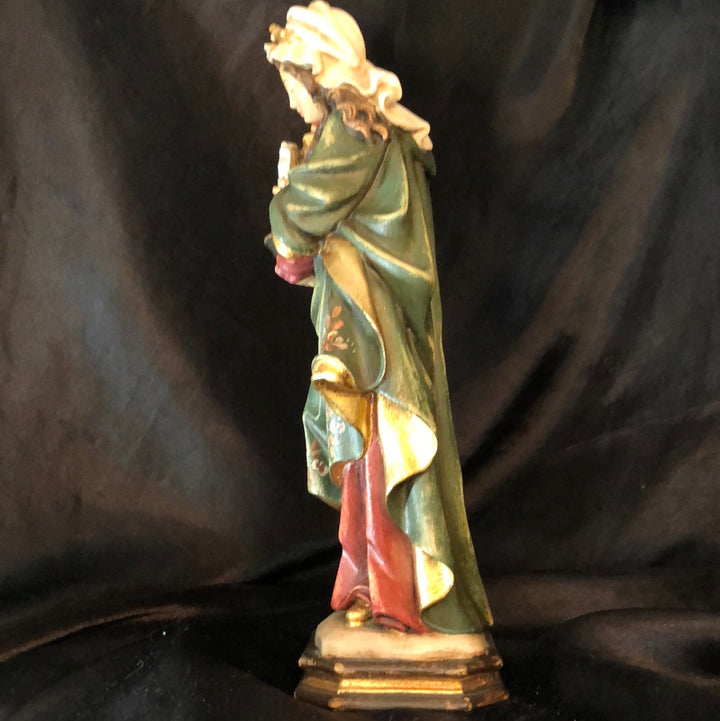 12" Saint Apollonia Statue - Antique Painted Closeout In Stock and Ready to Ship!