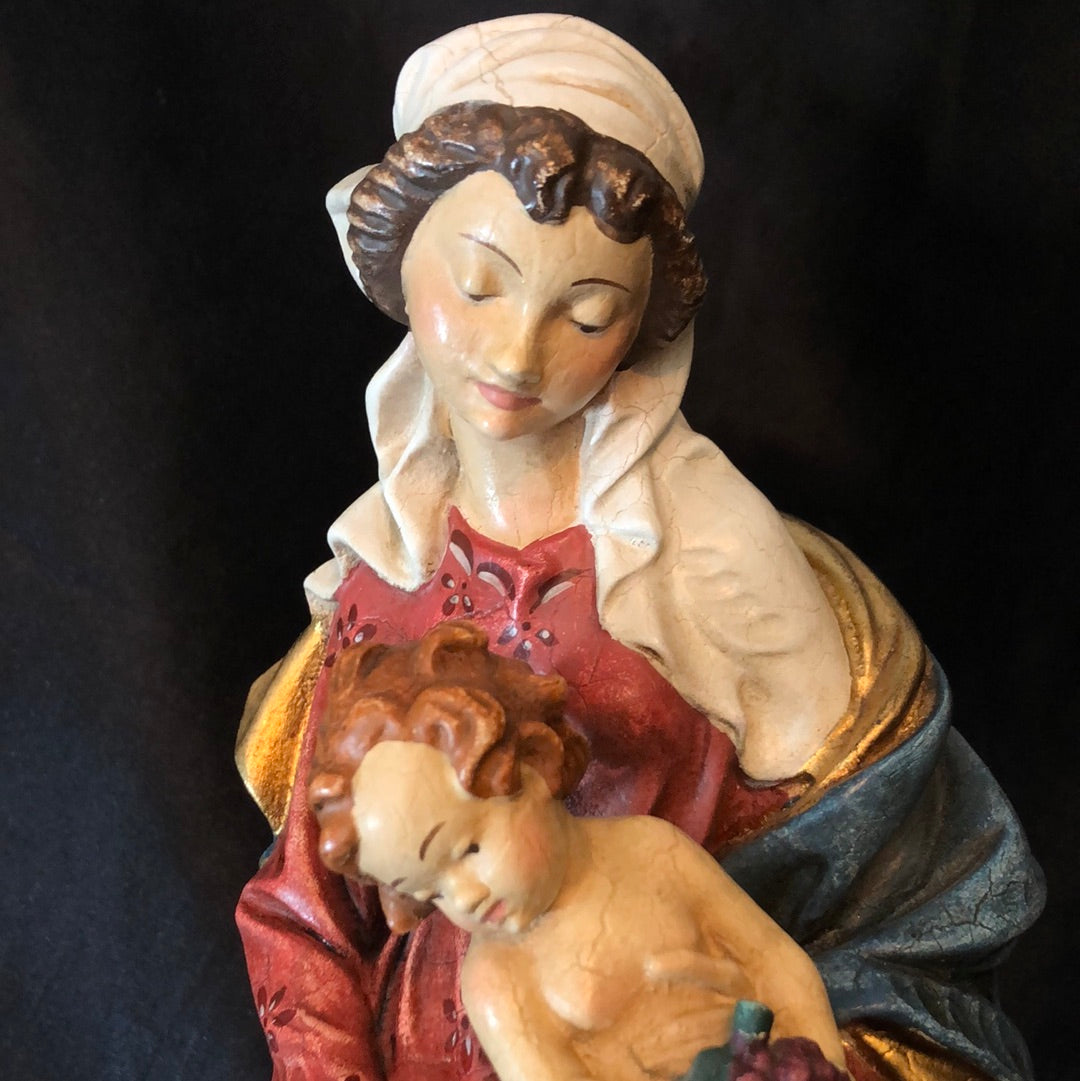 Our Lady sitting with Baby Jesus Statue - antique painted 11” Discontinued/Clearance Ready to Ship!