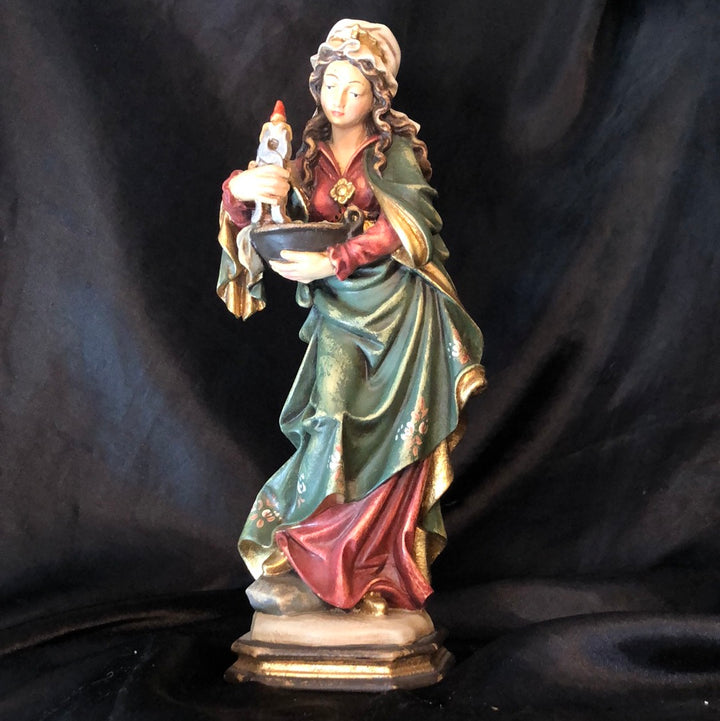 12" Saint Apollonia Statue - Antique Painted Closeout In Stock and Ready to Ship!